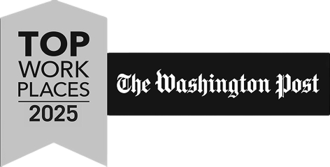 Credence Home Top Work Places 2026 A gray ribbon badge reading "Top Work Places 2025" alongside a black banner with The Washington Post logo.