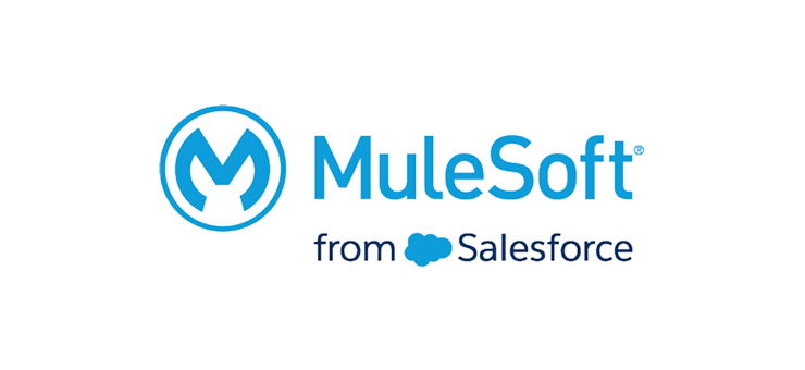 MuleSoft from Salesforce logo featuring a blue circular icon with a stylized "M" and the Salesforce cloud symbol.
