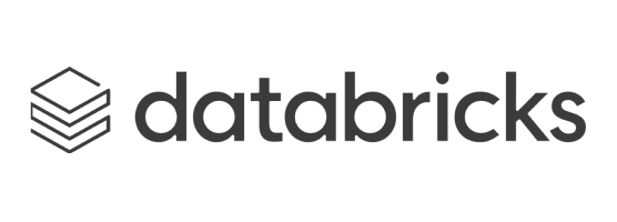 Databricks logo featuring a stacked geometric icon resembling layered data blocks beside the company name in dark gray text.