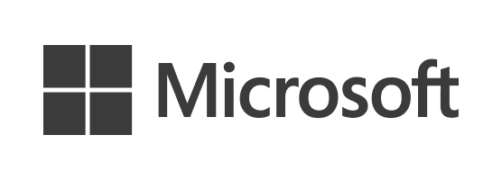 Microsoft logo featuring a four-square window icon beside the company name in dark gray text on a white background.