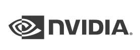 NVIDIA logo featuring the iconic eye symbol alongside the company name in dark gray text.