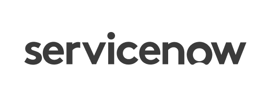 ServiceNow logo in dark gray lowercase text on a white background, representing a Credence partner.