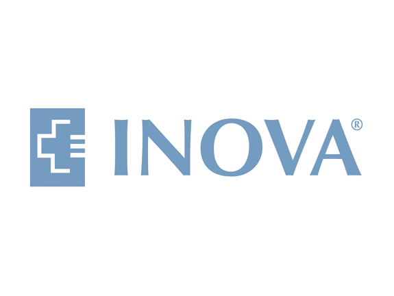 Inova Health System logo featuring a blue cross-shaped icon beside the word "INOVA" in light blue text.