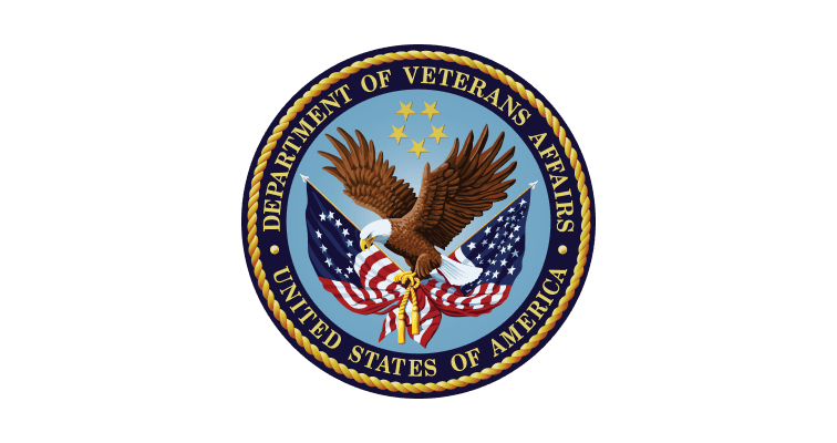 Official seal of the U.S. Department of Veterans Affairs featuring a bald eagle clutching American flags within a rope